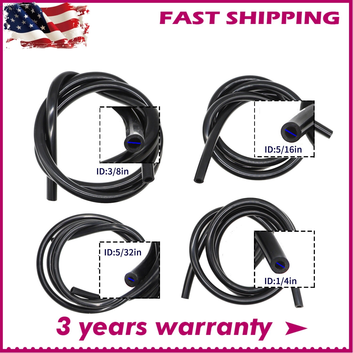 4/6/8/10mm Vacuum Hose Automotive High Performance Car Vacuum Lines Kit