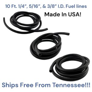 1/4" 5/16" & 3/8" Fuel Line 10 Feet Roll Each Small Engine Automotive Made USA