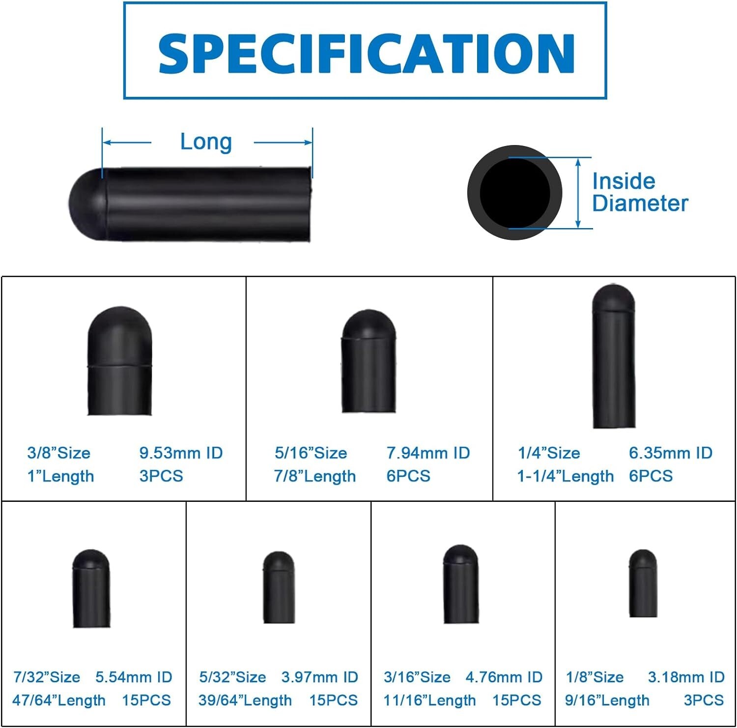5/32 1/4 5/16 1/2 Automotive Silicone Vacuum Tubing Hose line Kit 5FT with 11... - Image 5