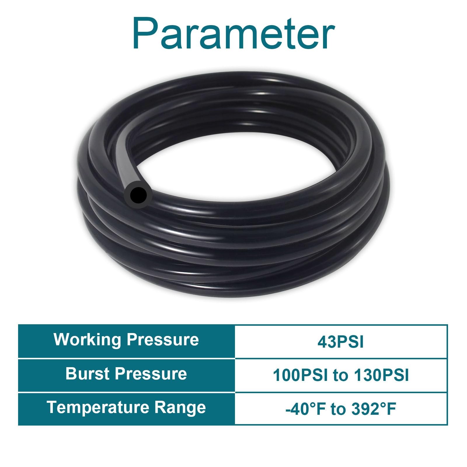 Vacuum Hose Automotive 10 FT 3/16 Inch ID Vacuum Line 130PSI Max Pressure Vacuum - Image 4