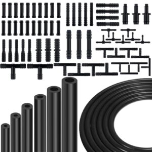 Vacuum Line Kit, 6PCS 5Ft Hose Automotive With 64PCS Black
