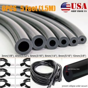 5FT 6PCS 3/4/5/6/8/10MM Car Automotive Silicone Vacuum Tubing Hose line Kit