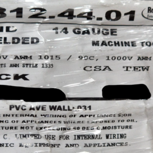 Carol 76812 #14awg Stranded Bare Copper PVC Hook Up Wire AWM MTW 600V Black/50ft
