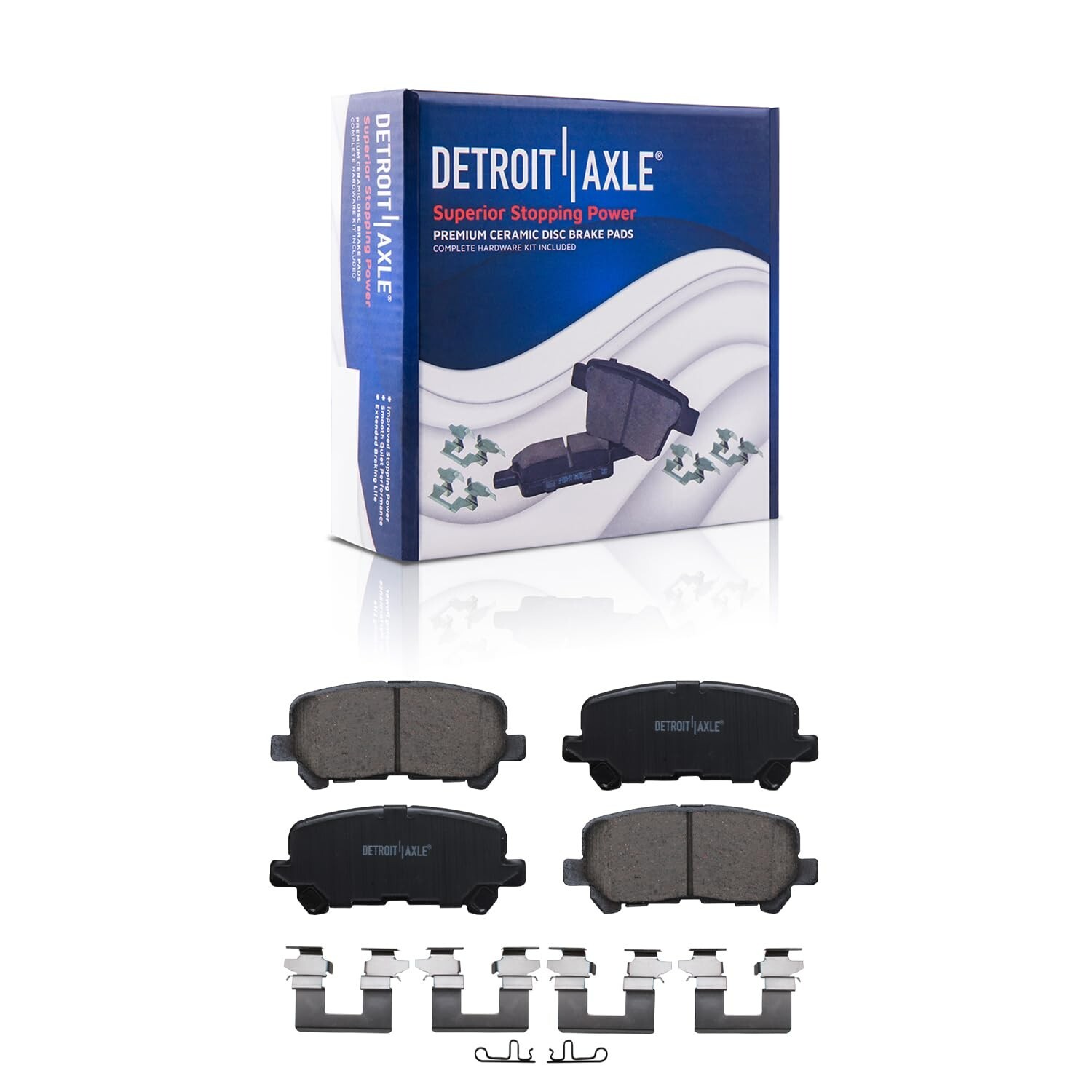 Front and Rear Ceramic Brake Pads w/ Hardware for Honda Pilot Acura MDX ZDX - Image 5