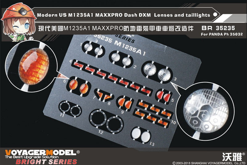 1/35 US M1235A1 MAXXPRO Dash DXM Lenses & Taillights for Panda Hobby 35032