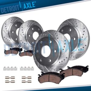Front Rear Drilled Rotors Brake Pads for 2018 - 2020 F-150 Expedition Navigator