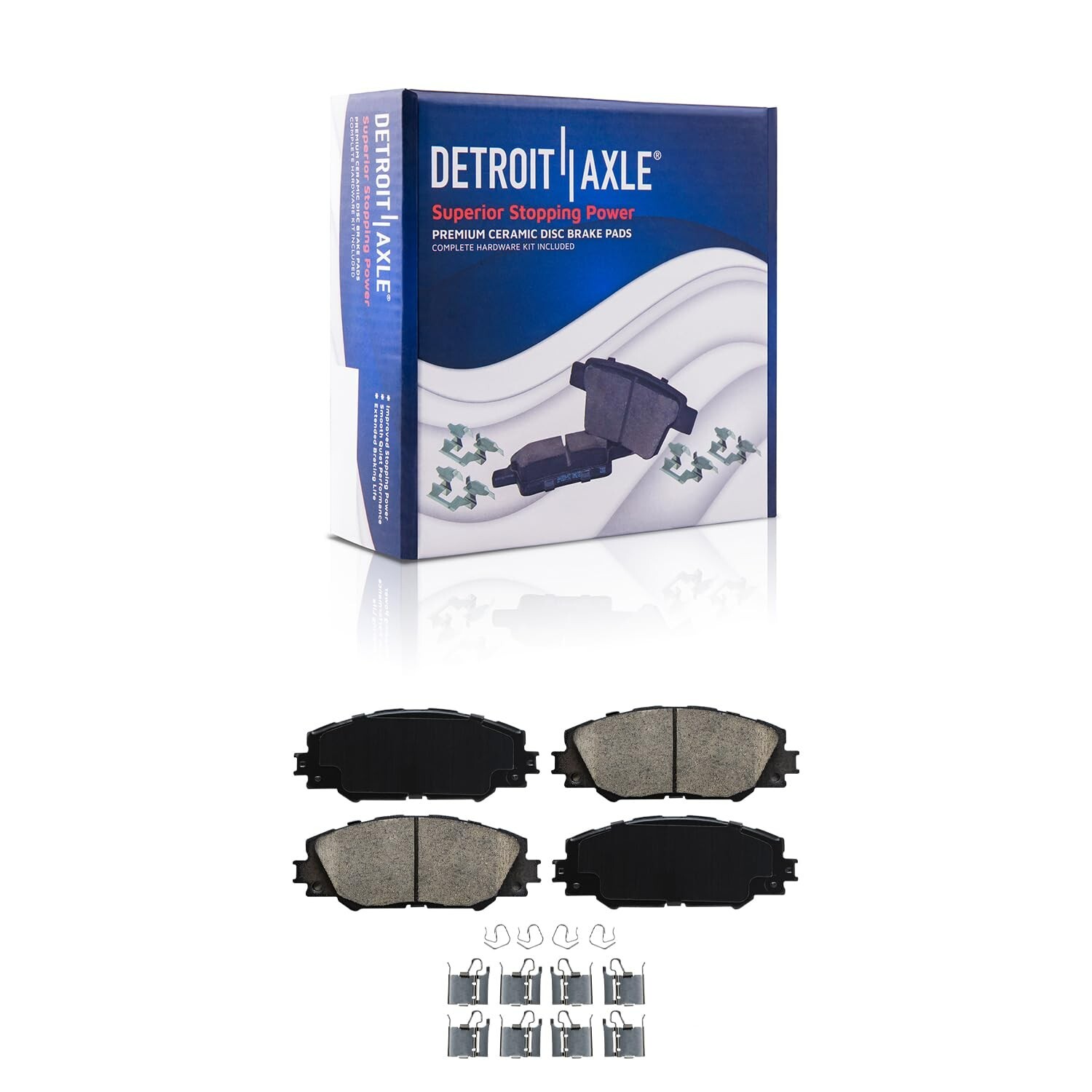 Front and Rear Ceramic Brake Pads Kit for Toyota Matrix Pontiac Vibe Scion tC - Image 3