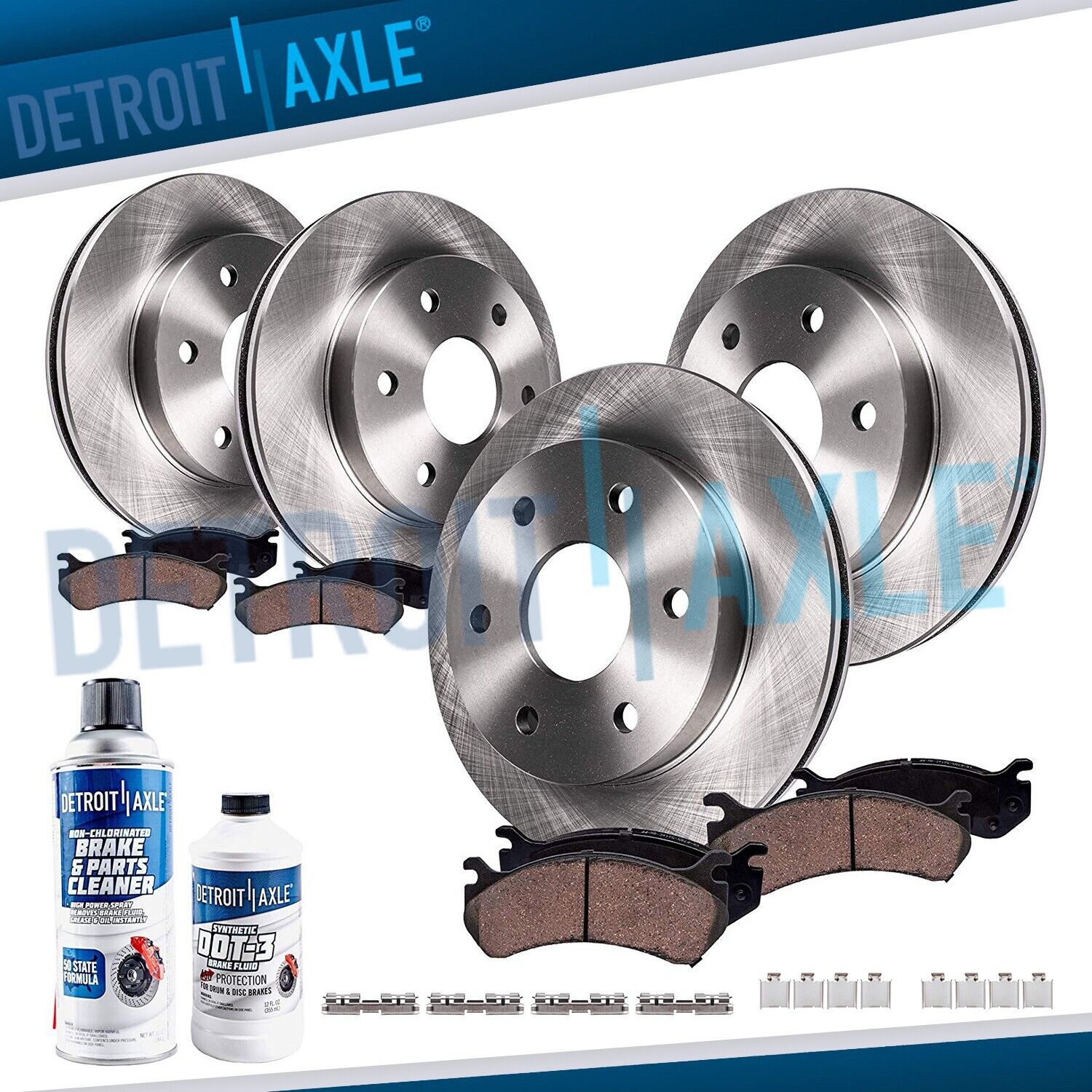 6 Lugs Front & Rear Disc Rotors and Ceramic Brake Pads for 2012-2020 Ford F-150