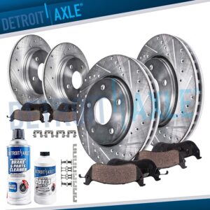 Front Rear Drilled Rotors Brake Pads for 2003 2004 2005 2006 2007 Honda Accord