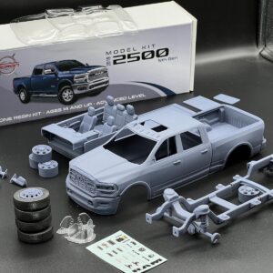 1:25 RAM 2500 5th Gen 2019 Resin Model Kit Clear Parts Rubber Tires and Decals
