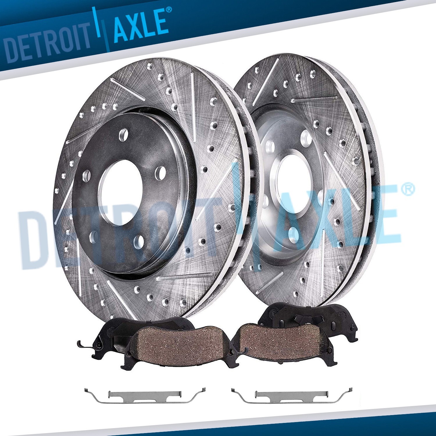 Front Drilled Rotors Brake Pads for Benz ML320 ML350 ML450 ML500 R320 R350 R500