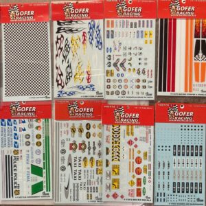 GOFER 11001- 12006 Street, Race, Drag Car + PU Truck Decal Sheets 1/24 and 25th