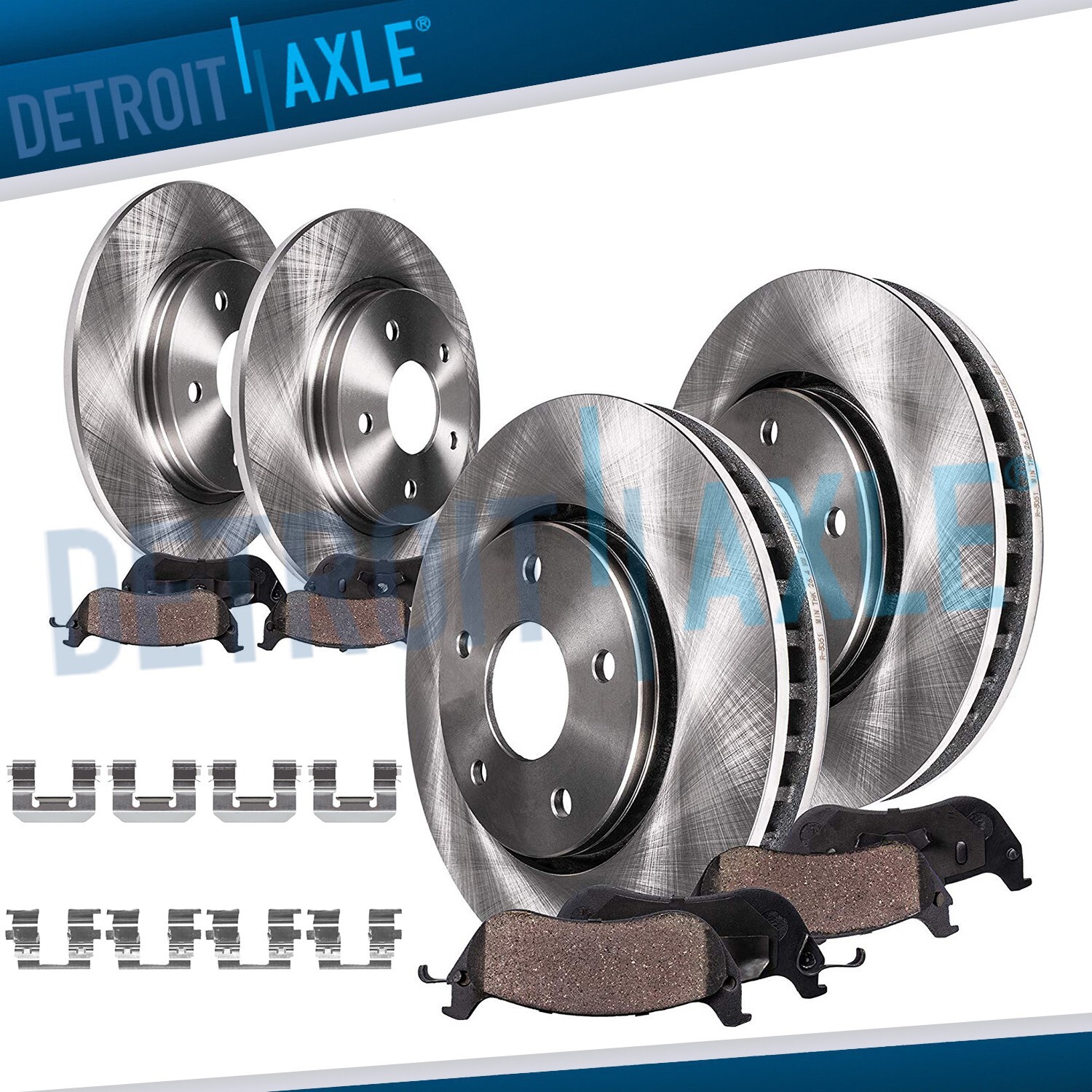 8pc Front Rear Rotors Ceramic Brake Pads for 2016-2023 Chevy Cruze Volt Bolt EV
