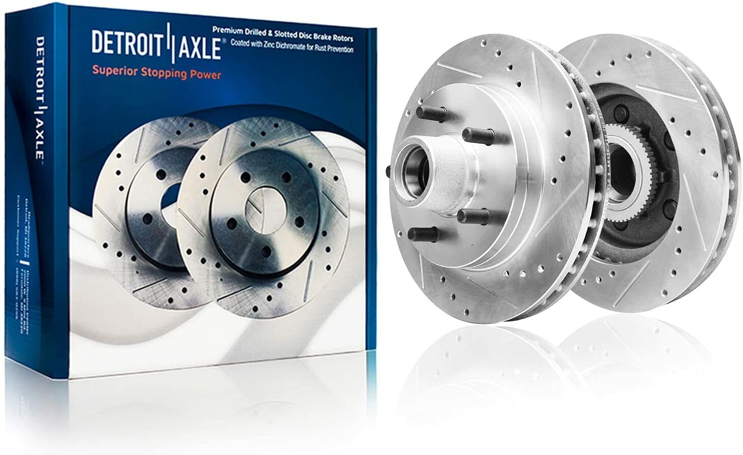 Front Drilled Rotors + Brake Pads for Chevy GMC Yukon Tahoe Savana Express1500 - Image 3