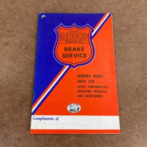 Vintage 1950s Rusco Brake Service Manual – Automotive Repair Data Book Russell