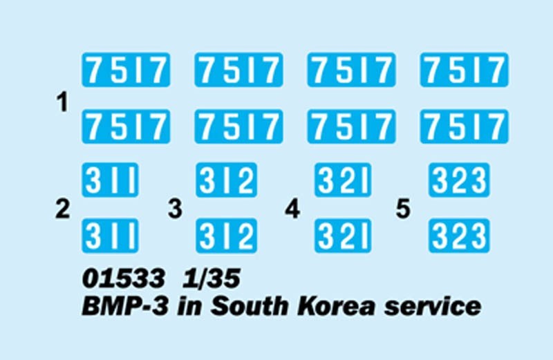 Trumpeter 01533 1/35 BMP-3 in South Korea service Brand New Complete Kit - Image 3