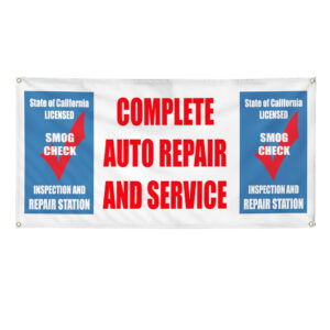 Vinyl Banner Multiple Sizes Auto Repair Service Smog Check Inspection Automotive