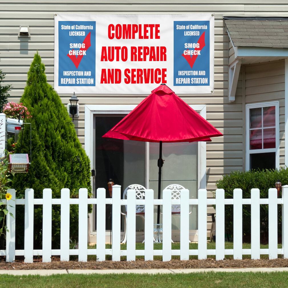 Vinyl Banner Multiple Sizes Auto Repair Service Smog Check Inspection Automotive - Image 5