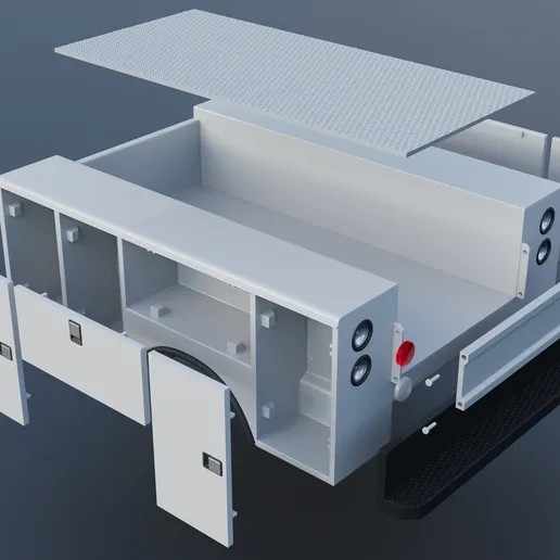 3D Printed 1/25 Work Box Service Bed For Medium Duty Truck Model Car Kit - Image 3