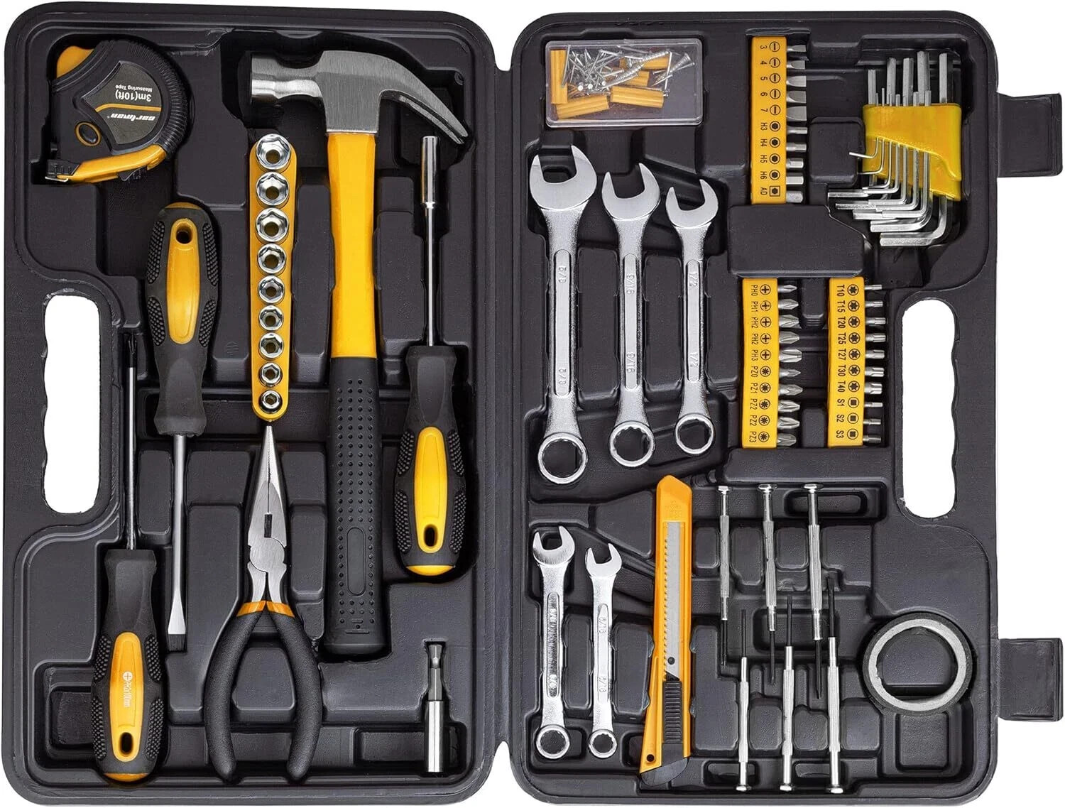 CARTMAN 148 Piece Automotive and Household Tool Set Yellow