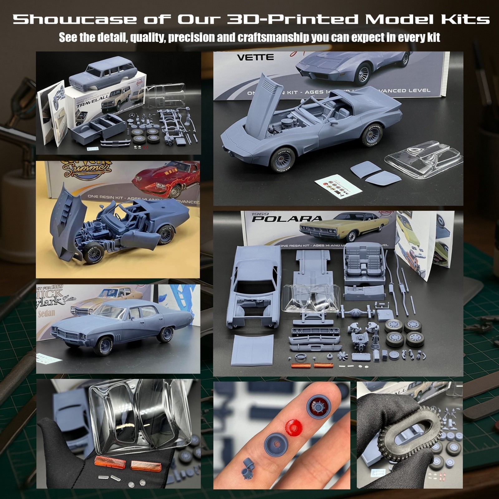 2-Kit Combo – 1/25 Ford F-600 Stake Bed & F-700 Service Truck Resin Model Kits - Image 4