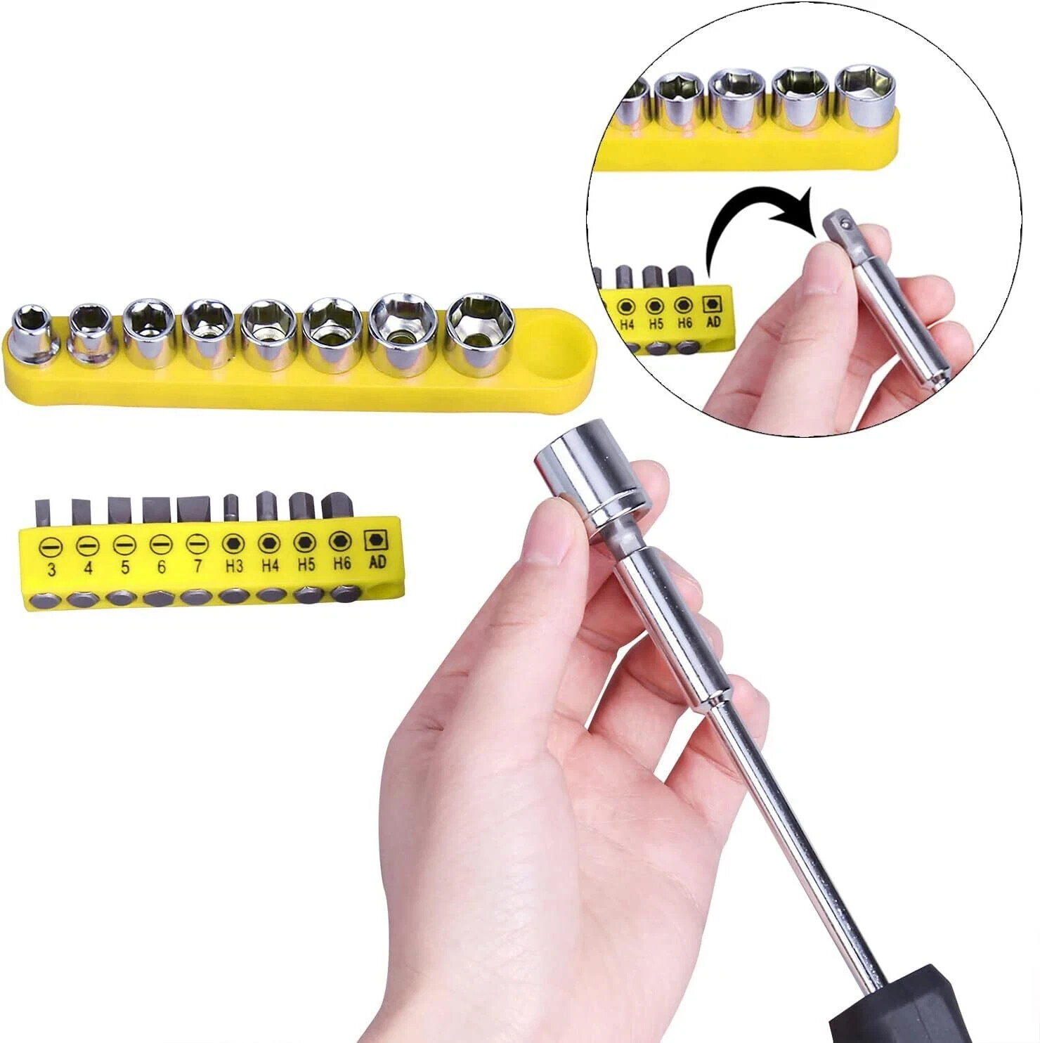 CARTMAN 148 Piece Automotive and Household Tool Set Yellow - Image 4