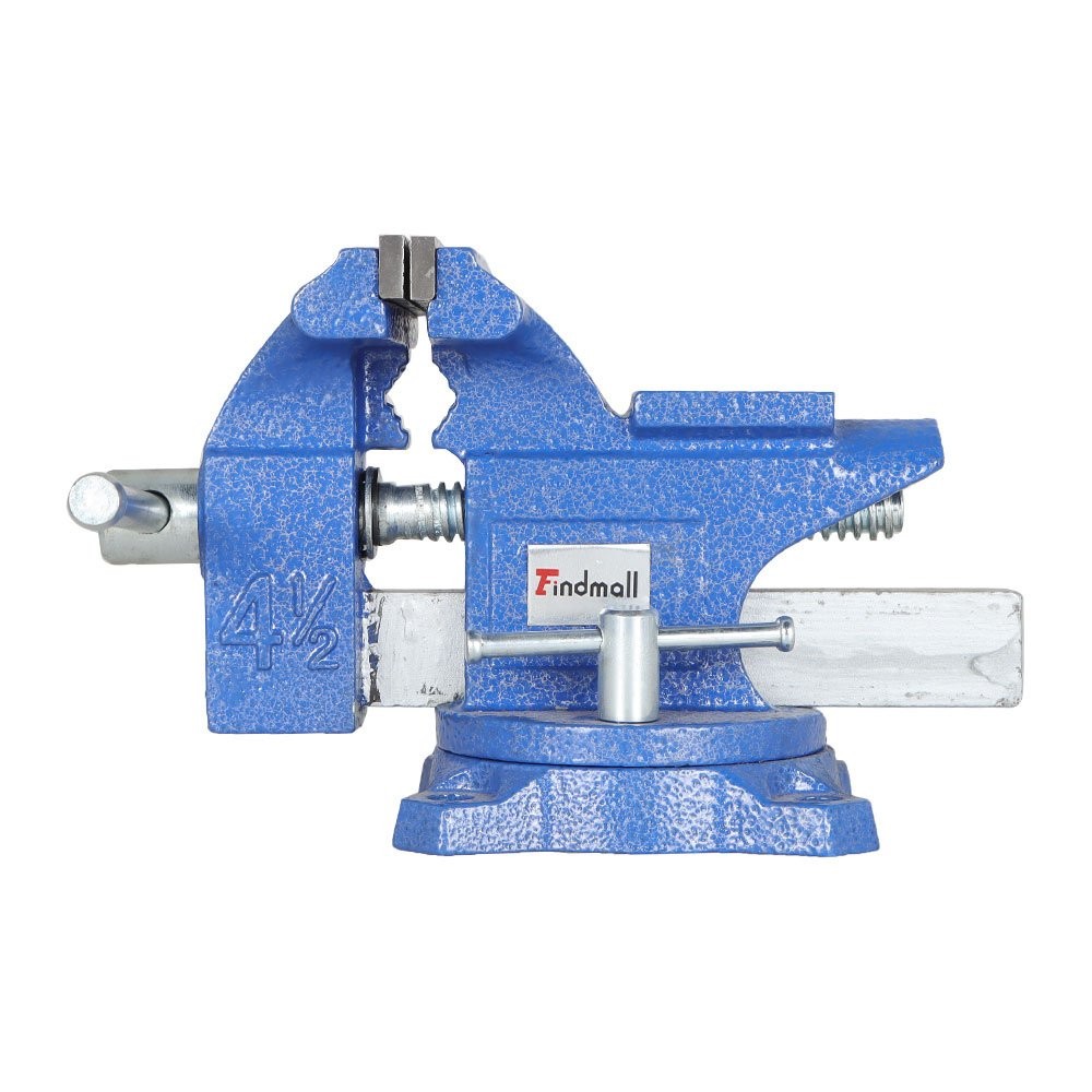 4.5" Bench Vise With Anvil Swivel Locking Base Table Top Clamp Heavy Duty Vice - Image 3