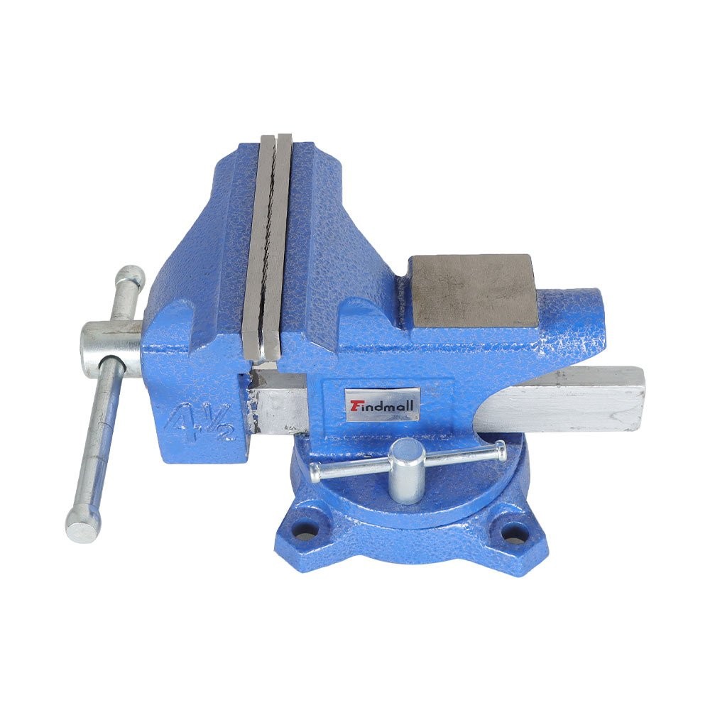 4.5" Bench Vise With Anvil Swivel Locking Base Table Top Clamp Heavy Duty Vice - Image 4