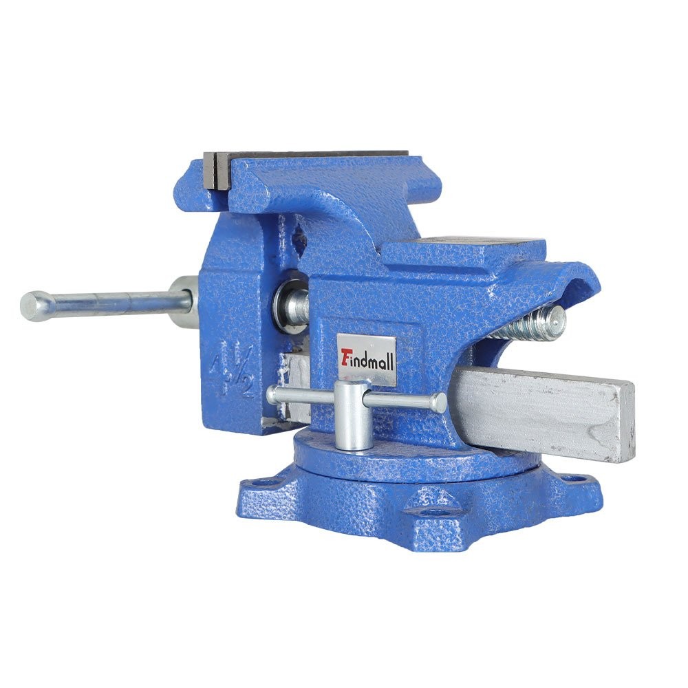 4.5" Bench Vise With Anvil Swivel Locking Base Table Top Clamp Heavy Duty Vice - Image 5