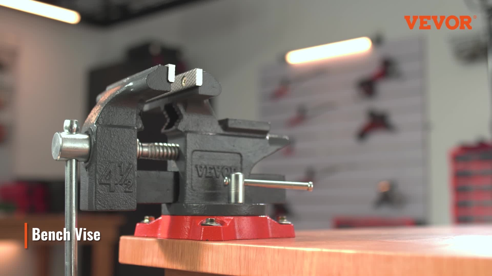 4.5" Bench Vise w/ Anvil Swivel Locking Base Heavy Duty Ductile Iron Vice - Image 2