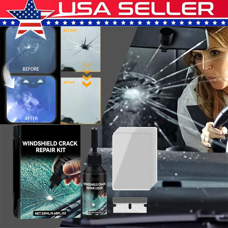 Automotive Glass Repair Kit Fluid Fix Car Windshield Resin Chip Crack Tool - Image 2