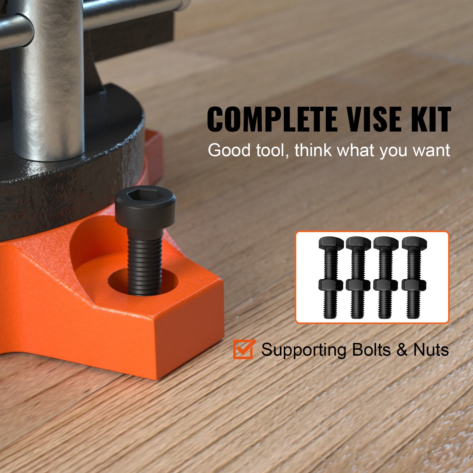 4.5" Bench Vise w/ Anvil Swivel Locking Base Heavy Duty Ductile Iron Vice - Image 5
