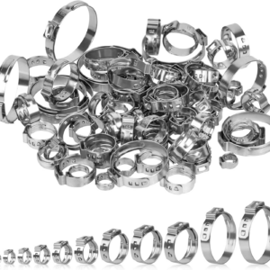 82PCS Single Ear Hose Clamps Stepless Stainless Steel 11 Sizes Pipe & Automotive