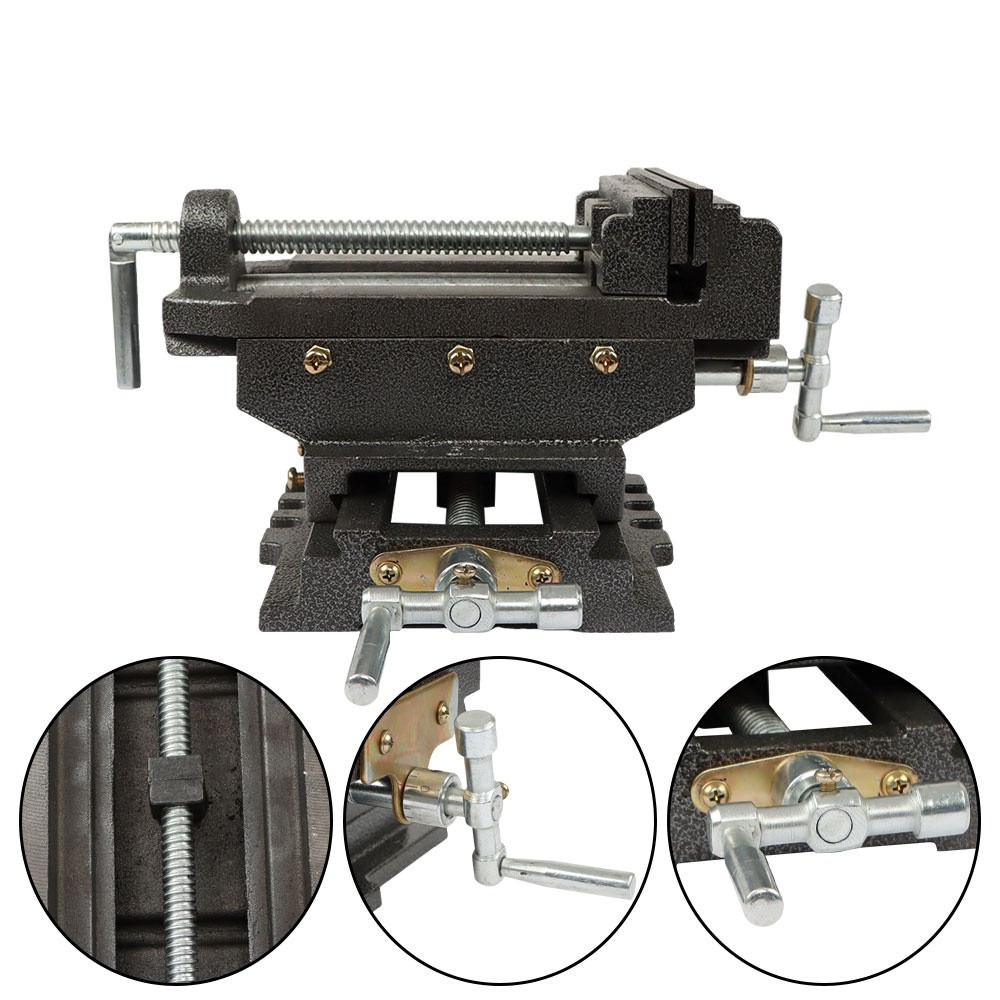 6" Cross Sliding Drill Press Vise Slide Vice Heavy Duty Machine Shop Grip Tools - Image 3