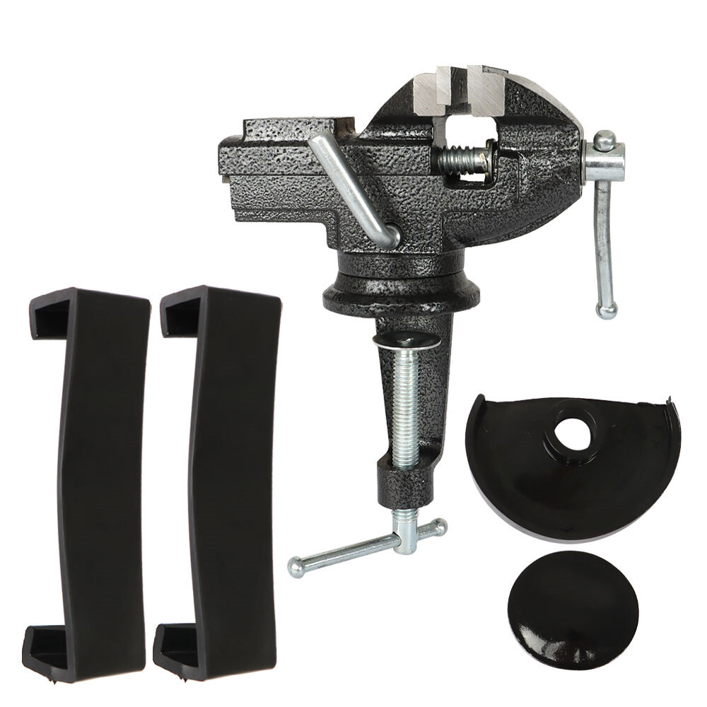 Portable 80mm 360º Swivel Portable Table Bench Vice Clamp Mini Vise Anvil New - Image 2