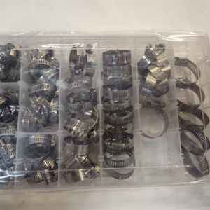 100Pcs Stainless Steel Adjustable Hose Clamps Kit for Plumbing & Automotive