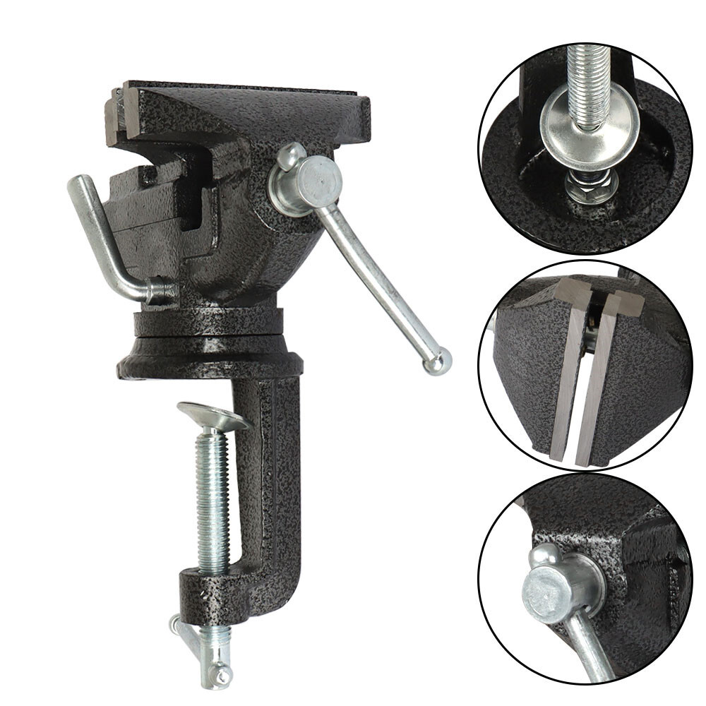 Portable 80mm 360º Swivel Portable Table Bench Vice Clamp Mini Vise Anvil New - Image 4