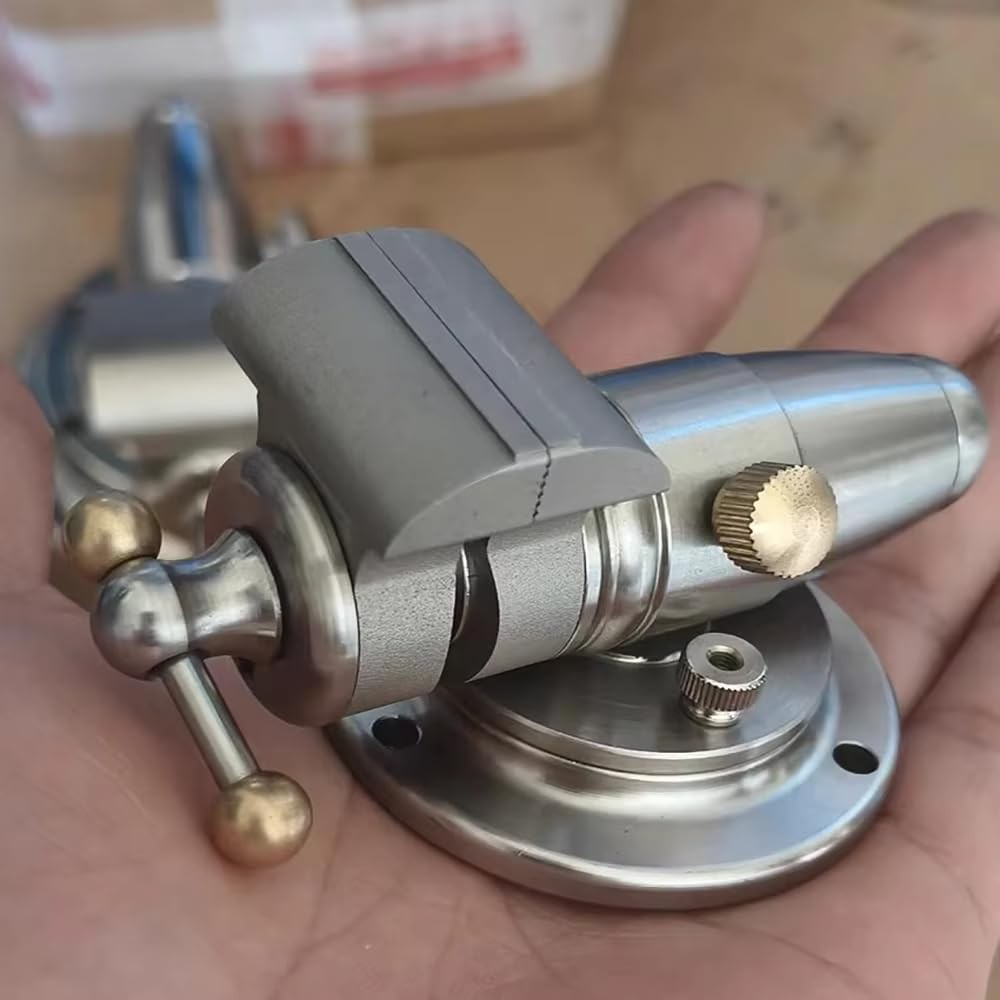 1.2" Bench Vise With Anvil Swivel Locking Base Table Top Clamp Heavy Duty Vice