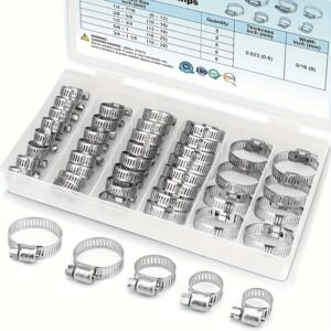 Stainless Steel Hose Clamps Kit - Multi-Size for Pipes, Hoses & Automotive