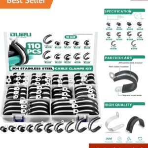 Effortless Installation 110PCS Cable Clamps Kit - Ideal for Outdoor & Automotive
