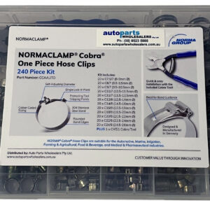 NORMA COBRA HOSE CLIPS CLAMPS AUTOMOTIVE KIT 240 PIECES WITH INSTALLATION PLIERS
