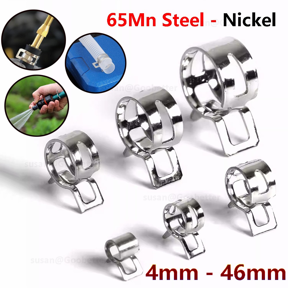 Spring Clips Fuel Mini Hose Clamp Line Water Pipe Air Tube Clamps 4-46mm Nickel