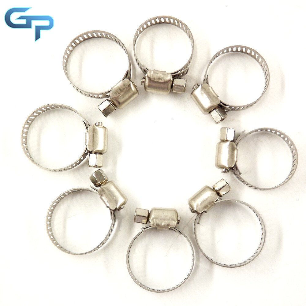 3/4"-1" Adjustable 50Pcs Stainless Steel Drive Hose Clamps Fuel Line Worm Clips