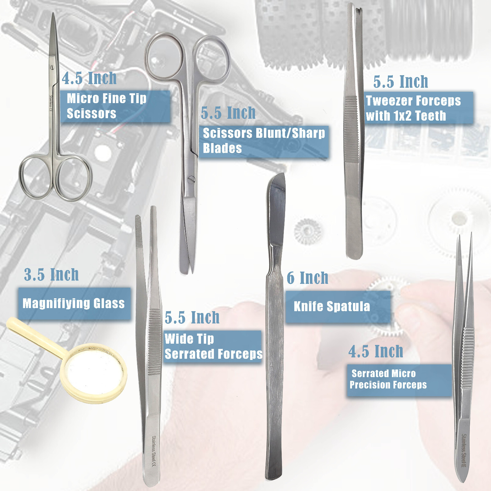 44PCS Gundam Model Tools Kit Modeler Basic Tools Craft Set for Gundam Car Model - Image 2