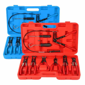 9 PC AUTOMOTIVE HOSE CLAMP RING PLIERS TOOL SET FLEXIBLE CABLE SWIVEL JAW CLAMPS