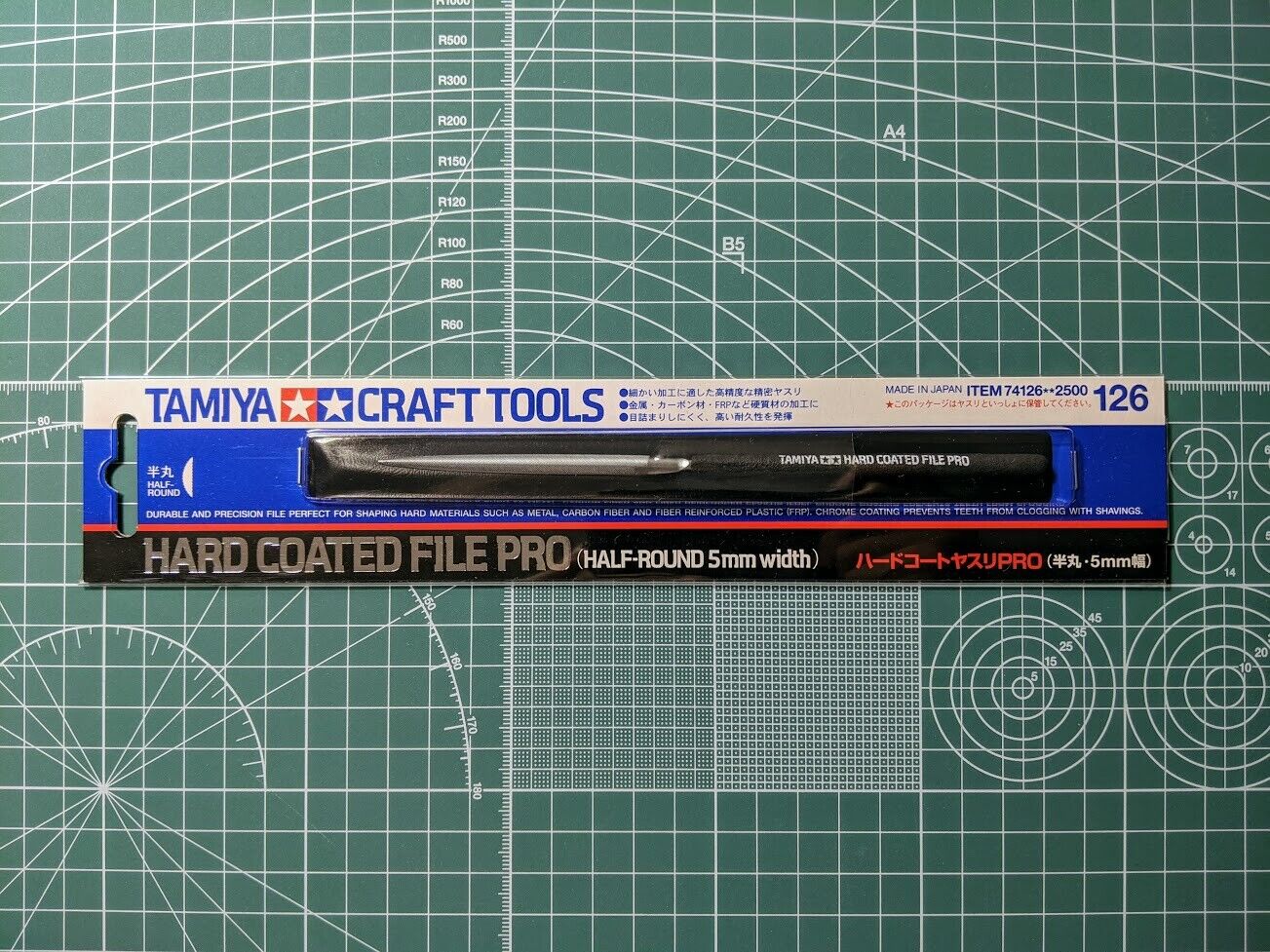 Tamiya Craft Tools HARD COATED FILE PRO (HALF-ROUND 5mm width) 74126 - Image 3