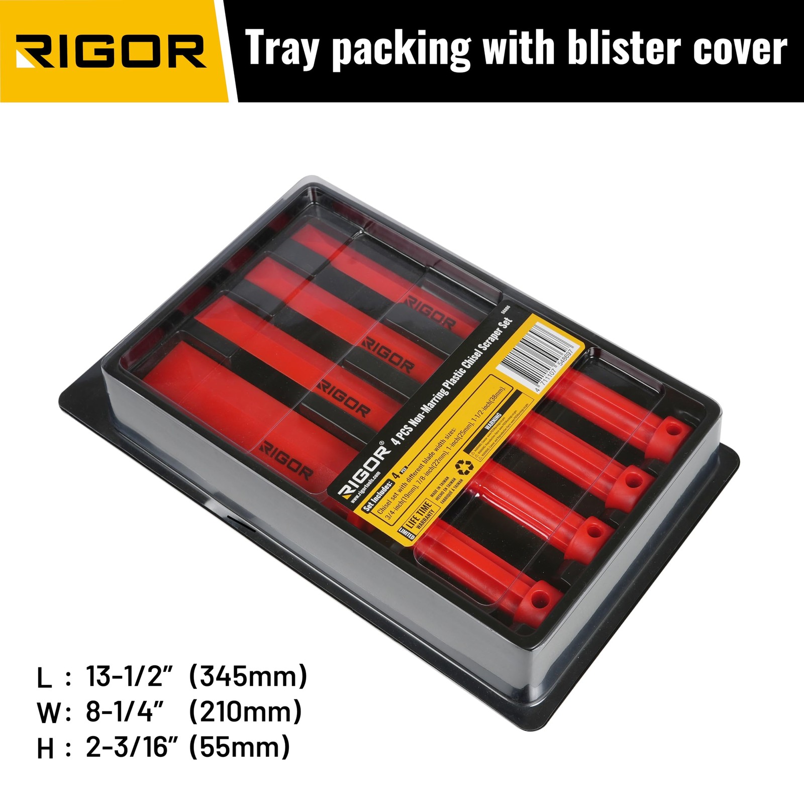 56006 Non-Marring Plastic Scraper Chisel Set, 4-Piece | Four Blade Widths for... - Image 5
