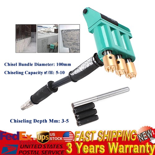 Air Scabbler 3-heads for Concrete Pneumatic Pavement Bridge Chisel Handheld