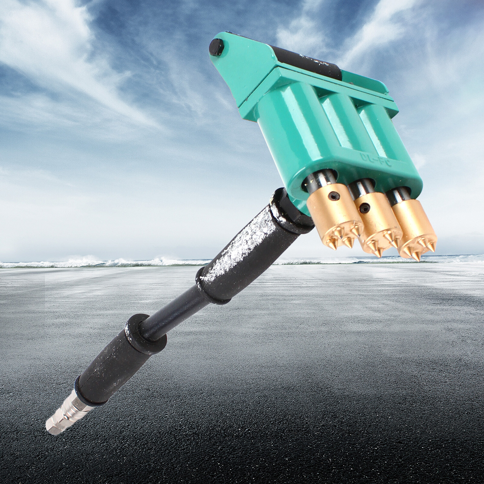 Air Scabbler 3-heads for Concrete Pneumatic Pavement Bridge Chisel Handheld - Image 2