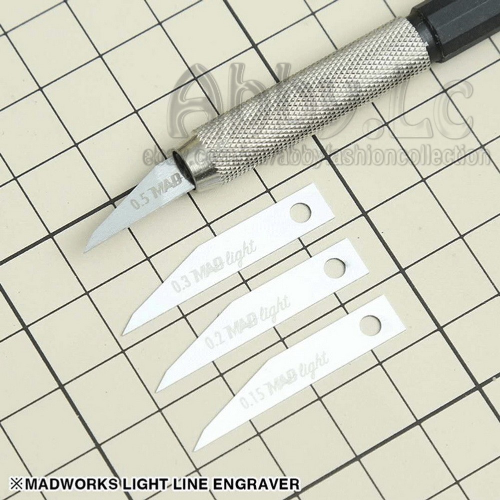 MADWORKS LIGHT Line Engraver Model Tools Scriber Craft Chisel 0.15 0.2 0.3 0.5mm - Image 2
